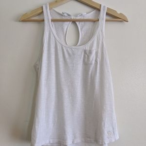 Abercrombie and Fitch White Keyhole Bow Tank Top